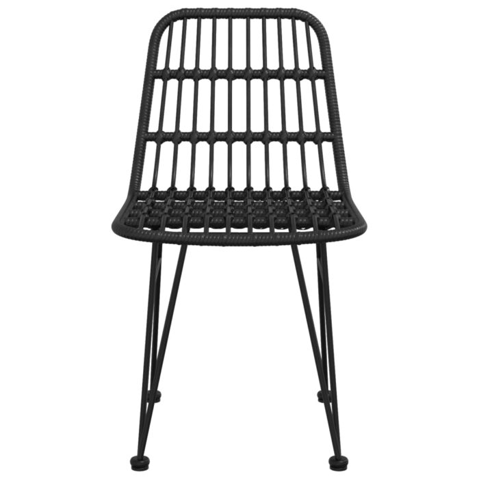 Chaises de jardin lot de 2 Noir 48x62x84 cm Résine tressée – Image 2