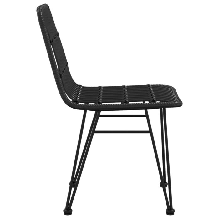Chaises de jardin lot de 2 Noir 48x62x84 cm Résine tressée – Image 3