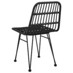 Chaises de jardin lot de 2 Noir 48x62x84 cm Résine tressée – Image 4