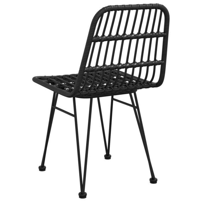 Chaises de jardin lot de 2 Noir 48x62x84 cm Résine tressée – Image 4