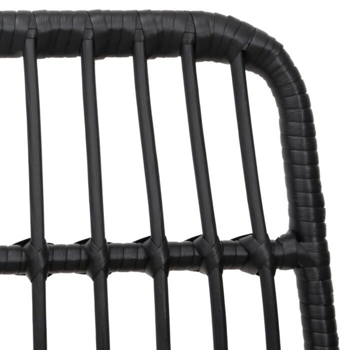 Chaises de jardin lot de 2 Noir 48x62x84 cm Résine tressée – Image 5