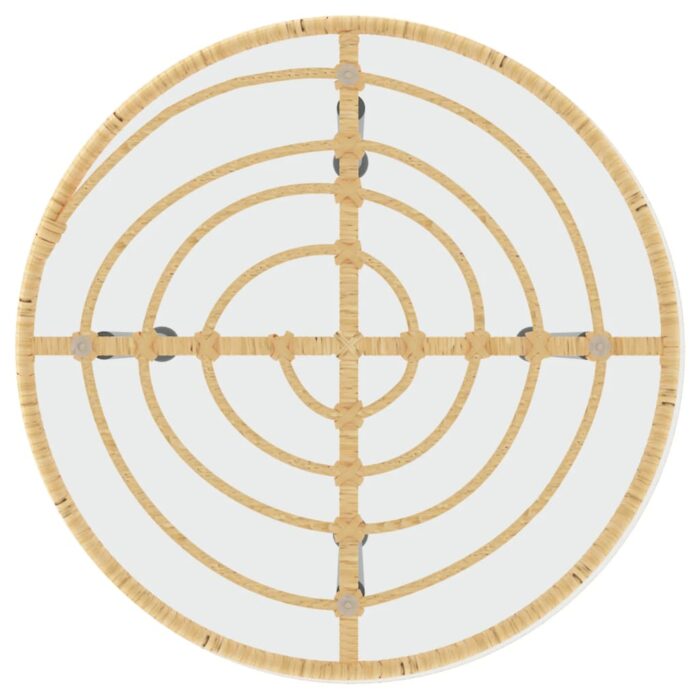 Table de salle à manger Ø50 cm Verre trempé et acier – Image 2