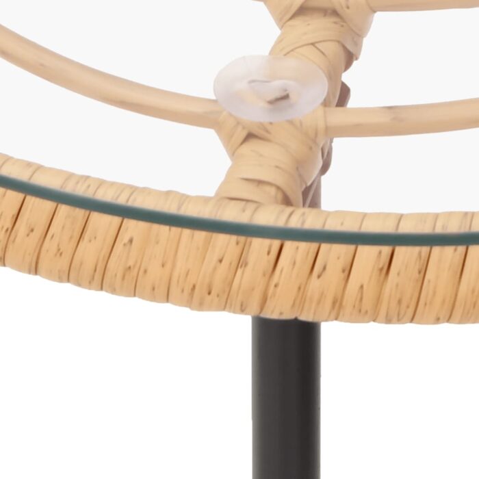 Table de salle à manger Ø50 cm Verre trempé et acier – Image 3