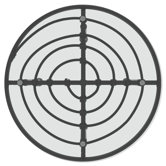 Table de salle à manger Noir Ø50 cm Verre trempé et acier – Image 2