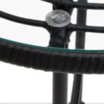 Table de salle à manger Noir Ø50 cm Verre trempé et acier – Image 3