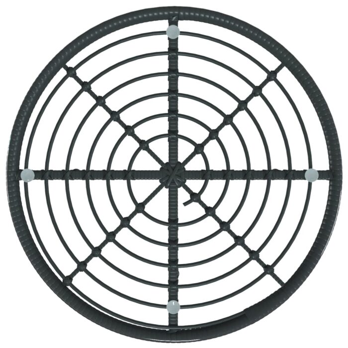 Table de salle à manger Noir Ø80 cm Verre trempé et acier – Image 2