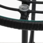 Table de salle à manger Noir Ø80 cm Verre trempé et acier – Image 3