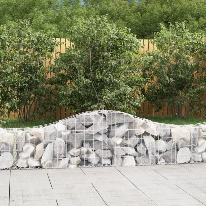 Paniers à gabions arqués 3 pcs 200x30x40/60 cm Fer galvanisé – Image 1