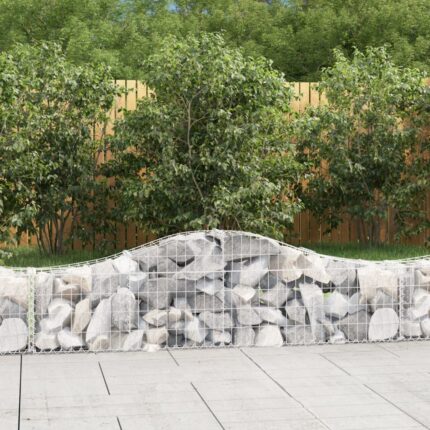 Paniers à gabions arqués 8 pcs 200x30x40/60 cm Fer galvanisé