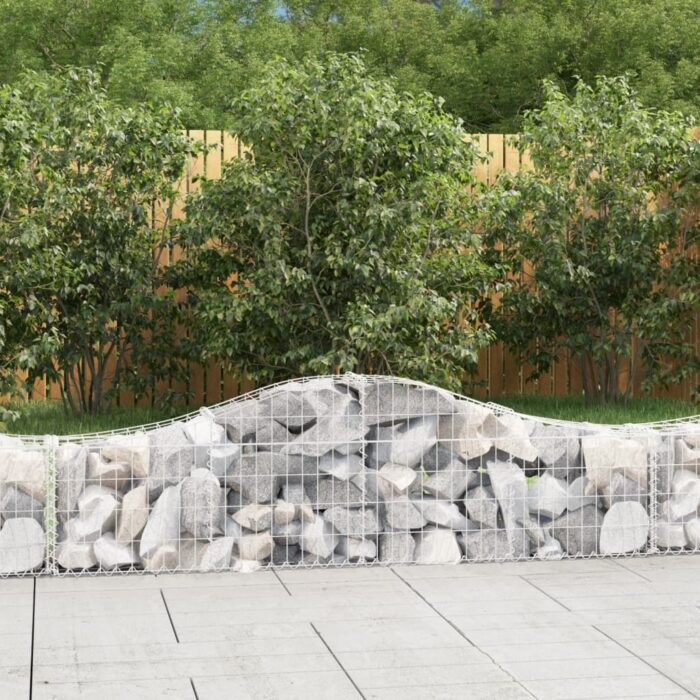 Paniers à gabions arqués 12 pcs 200x30x40/60 cm Fer galvanisé – Image 1