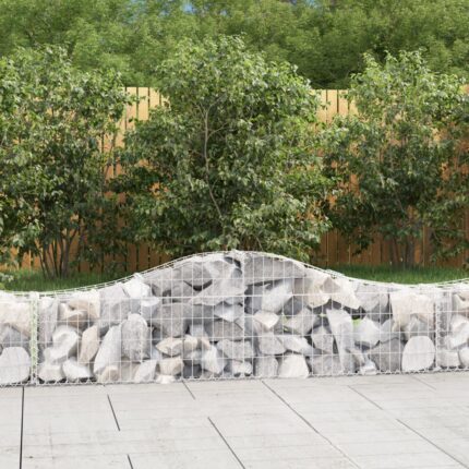 Paniers à gabions arqués 18 pcs 200x30x40/60 cm Fer galvanisé