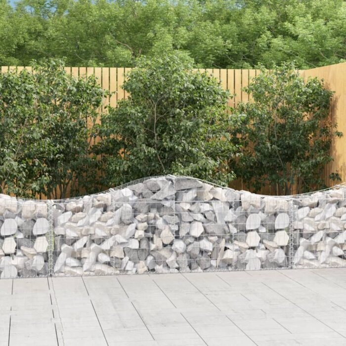 Paniers à gabions arqués 6 pcs 200x30x60/80 cm Fer galvanisé – Image 1