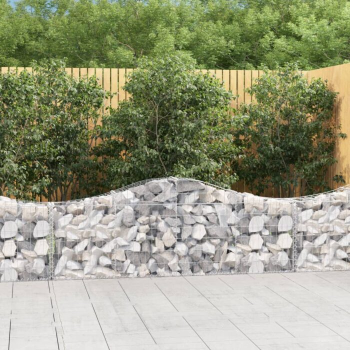 Paniers à gabions arqués 7 pcs 200x30x60/80 cm Fer galvanisé – Image 1