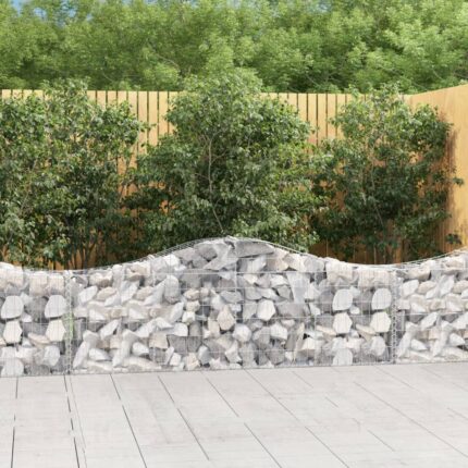 Paniers à gabions arqués 9 pcs 200x30x60/80 cm Fer galvanisé