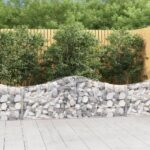 Paniers à gabions arqués 12 pcs 200x30x60/80 cm Fer galvanisé