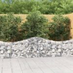 Paniers à gabions arqués 18 pcs 200x30x60/80 cm Fer galvanisé