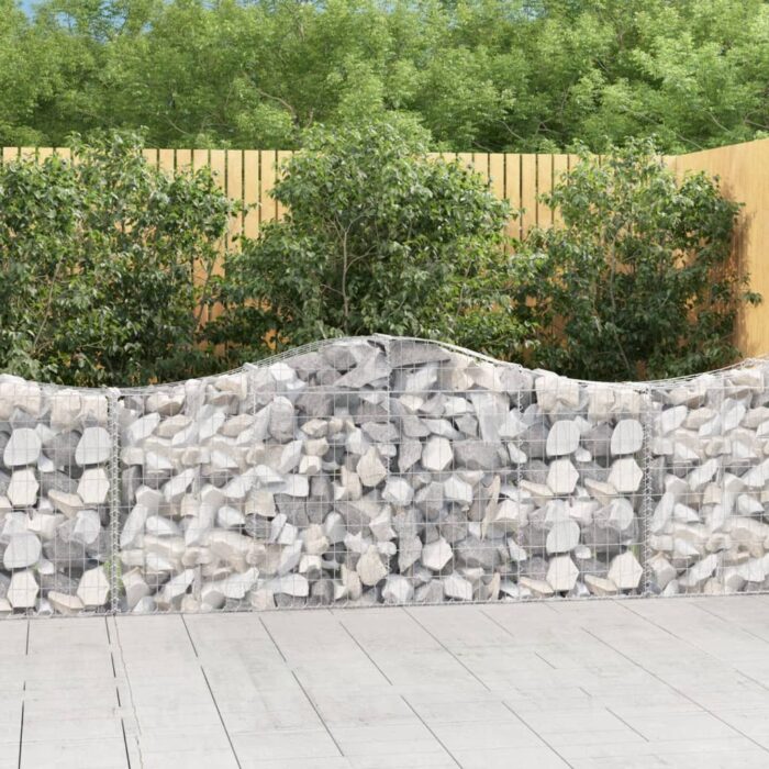 Paniers à gabions arqués 8 pcs 200x30x80/100 cm Fer galvanisé – Image 1