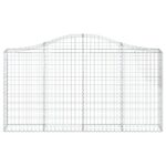 Paniers à gabions arqués 3 pcs 200x30x100/120 cm Fer galvanisé – Image 2