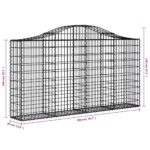 Paniers à gabions arqués 4 pcs 200x30x100/120 cm Fer galvanisé – Image 4