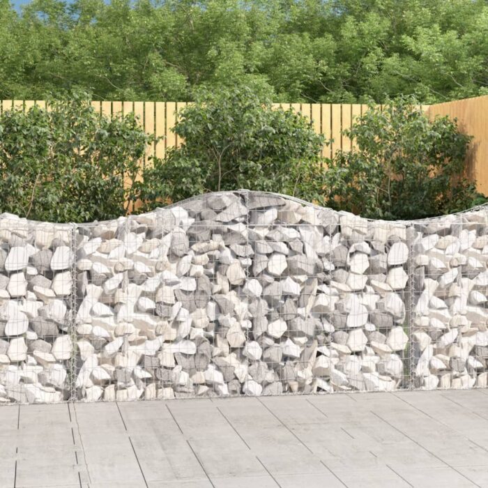Paniers à gabions arqués 6 pcs 200x30x100/120 cm Fer galvanisé – Image 1