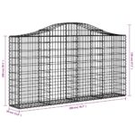 Paniers à gabions arqués 8 pcs 200x30x100/120 cm Fer galvanisé – Image 4