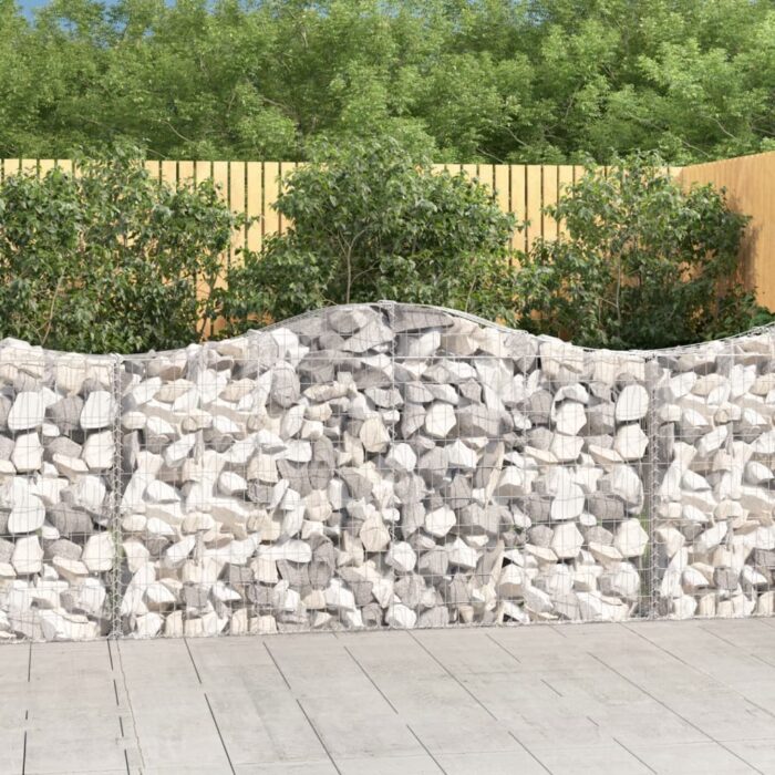 Paniers à gabions arqués 8 pcs 200x30x100/120 cm Fer galvanisé – Image 1