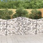 Paniers à gabions arqués 15 pcs 200x30x100/120 cm Fer galvanisé