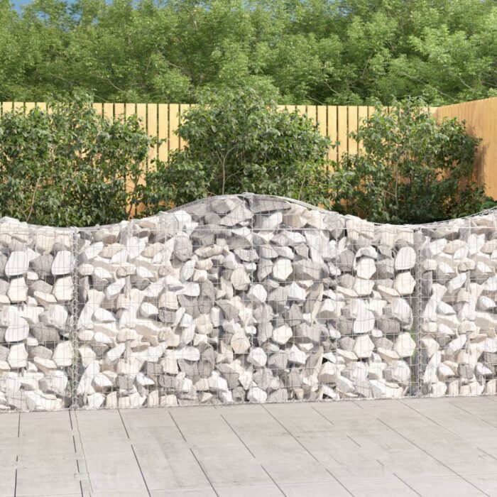 Paniers à gabions arqués 15 pcs 200x30x100/120 cm Fer galvanisé – Image 1