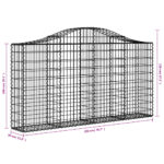 Paniers à gabions arqués 18 pcs 200x30x100/120 cm Fer galvanisé – Image 4