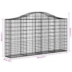 Paniers à gabions arqués 20 pcs 200x30x100/120 cm Fer galvanisé – Image 4