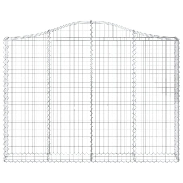 Paniers à gabions arqués 2 pcs 200x30x140/160 cm Fer galvanisé – Image 2
