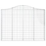 Paniers à gabions arqués 7 pcs 200x30x140/160 cm Fer galvanisé – Image 2