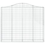 Paniers à gabions arqués 2 pcs 200x30x160/180 cm Fer galvanisé – Image 2