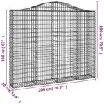 Paniers à gabions arqués 7 pcs 200x30x160/180 cm Fer galvanisé – Image 4