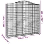 Paniers à gabions arqués 6 pcs 200x30x180/200 cm Fer galvanisé – Image 4