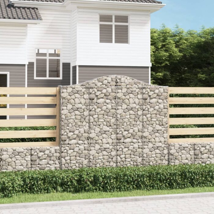 Paniers à gabions arqués 6 pcs 200x30x180/200 cm Fer galvanisé – Image 1