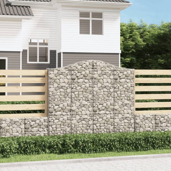 Paniers à gabions arqués 9 pcs 200x30x180/200 cm Fer galvanisé – Image 1
