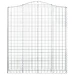 Paniers à gabions arqués 2 pcs 200x30x220/240 cm fer galvanisé – Image 2
