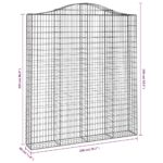Paniers à gabions arqués 2 pcs 200x30x220/240 cm fer galvanisé – Image 4