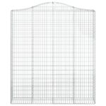 Paniers à gabions arqués 3 pcs 200x30x220/240 cm fer galvanisé – Image 2