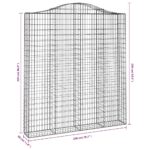 Paniers à gabions arqués 3 pcs 200x30x220/240 cm fer galvanisé – Image 4