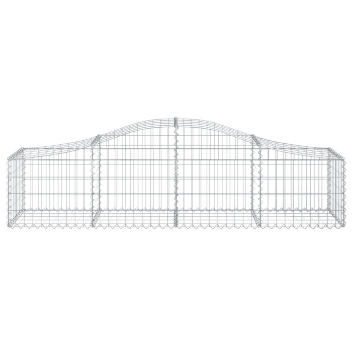 Paniers à gabions arqués 2 pcs 200x50x40/60 cm fer galvanisé – Image 2