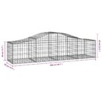 Paniers à gabions arqués 4 pcs 200x50x40/60 cm fer galvanisé – Image 4