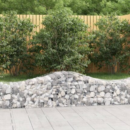 Paniers à gabions arqués 18 pcs 200x50x40/60 cm fer galvanisé