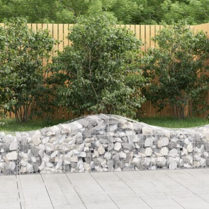 Paniers à gabions arqués 40 pcs 200x50x40/60 cm fer galvanisé