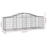 Paniers à gabions arqués 2 pcs 200x50x60/80 cm Fer galvanisé – Image 4