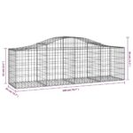 Paniers à gabions arqués 3 pcs 200x50x60/80 cm Fer galvanisé – Image 4
