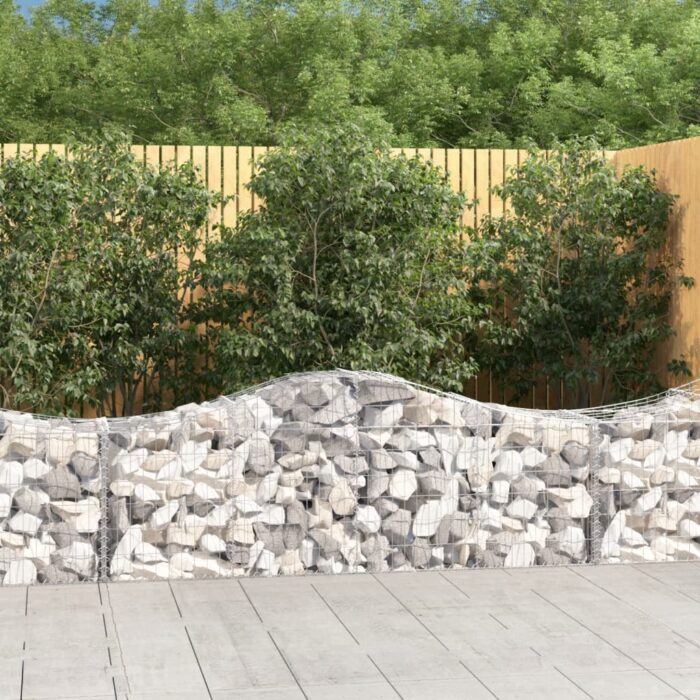 Paniers à gabions arqués 14 pcs 200x50x60/80 cm fer galvanisé – Image 1