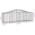 Paniers à gabions arqués 25 pcs 200x50x60/80 cm fer galvanisé – Image 4