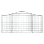 Paniers à gabions arqués 4 pcs 200x50x80/100 cm Fer galvanisé – Image 2